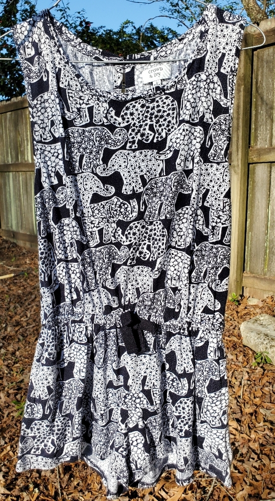 Used girls Crown and Ivy romper with elephant pattern